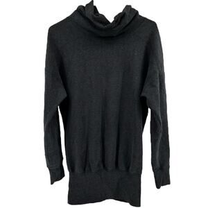 Lucy Activewear Cowl Neck Sweatshirt Oversized Pullover Knit Cotton Gray Small